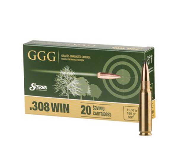 Amunicja .308 Win GGG Sierra SBT 11,66g/180gr (20 szt.)