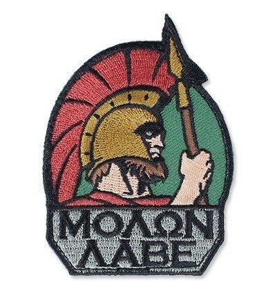 Naszywka  Sparta - Molon Labe kolor